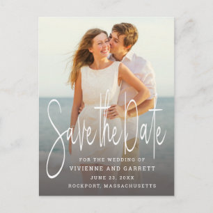 Anúncio Cartão Postal de Save the Date de Casamento com um