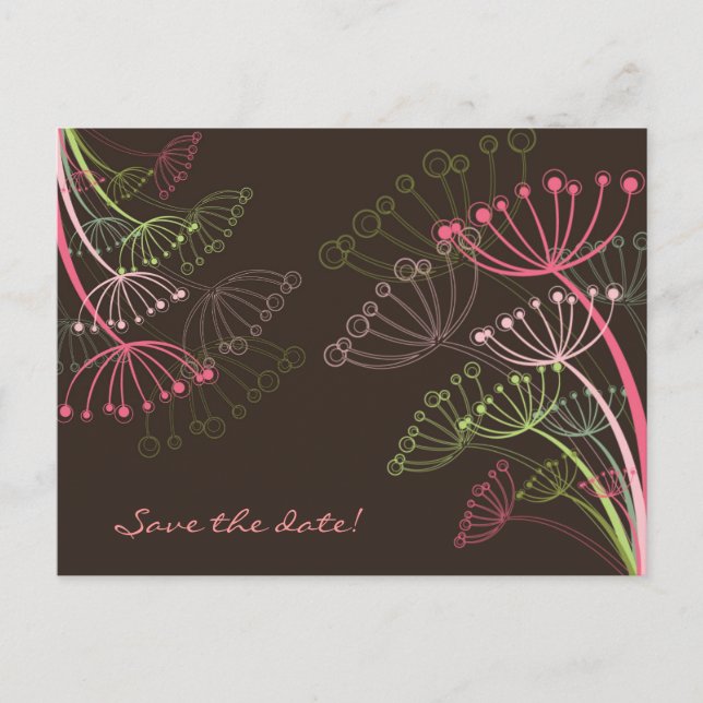 Anúncio Cartão Postal de Save-the-Date de Dandelions Doce (Frente)