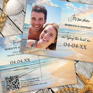 Anúncio Cartão postal de Save the Date de foto da praia em