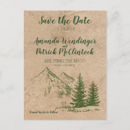 Anúncio Cartão Postal de Save the Date de Montanha Paisagí