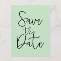 Cartão postal de SAVE THE DATE em Script Moderno c