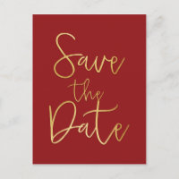 Cartão Postal de SAVE THE DATE em Script Moderno V