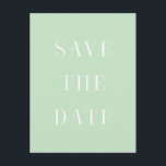 Anúncio Cartão postal de SAVE THE DATE em tipo moderno com<br><div class="desc">Cartão postal de SAVE THE DATE em tipo moderno com menta e branco.</div>