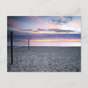 Anúncio Cartão Postal de Save The Date Pôr do Sol na Praia