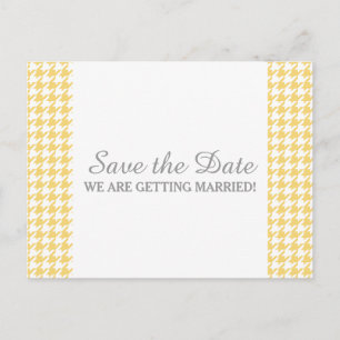Anúncio Cartão postal de Save the Date Xadrez, Amarelo