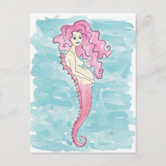 Anúncio cartão postal de sereia grávida