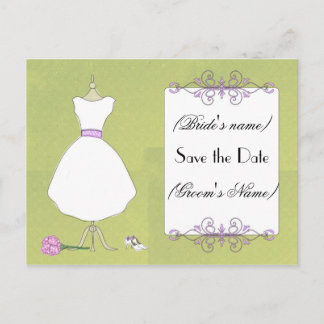 Anúncio Cartão postal de vestido de noiva Chic - Salve a D