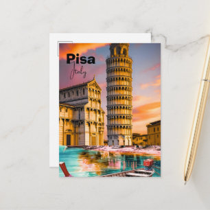 Anúncio Cartão postal de viagem de Pisa Itália, Cartão pos