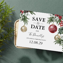 Anúncio Cartão postal Elegante de Natal para Salvar a Data