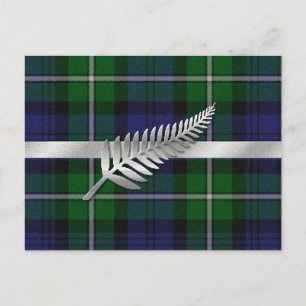 Anúncio Cartão Postal Elegante de Plaid para Salvar a Data