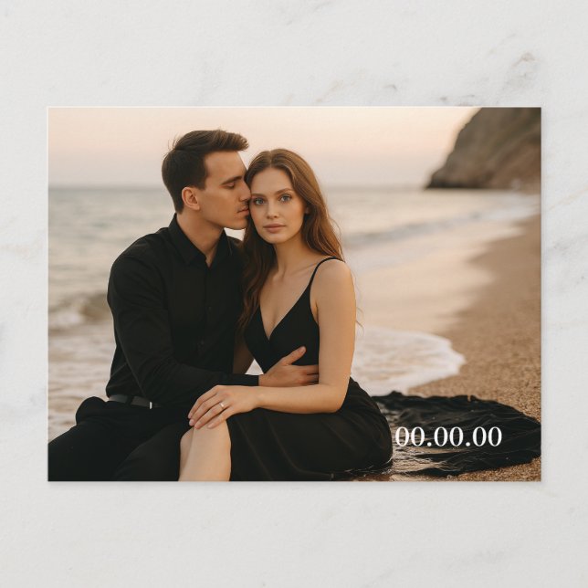 Anúncio Cartão Postal Personalizado de Salvar a Data (Frente)