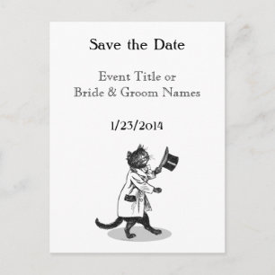 Anúncio Cartão postal personalizado de Save the Date Gato 