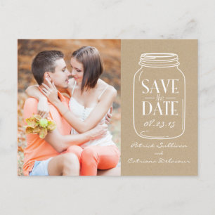 Anúncio Cartão Postal Vintage Chic Save the Date Jarro de 