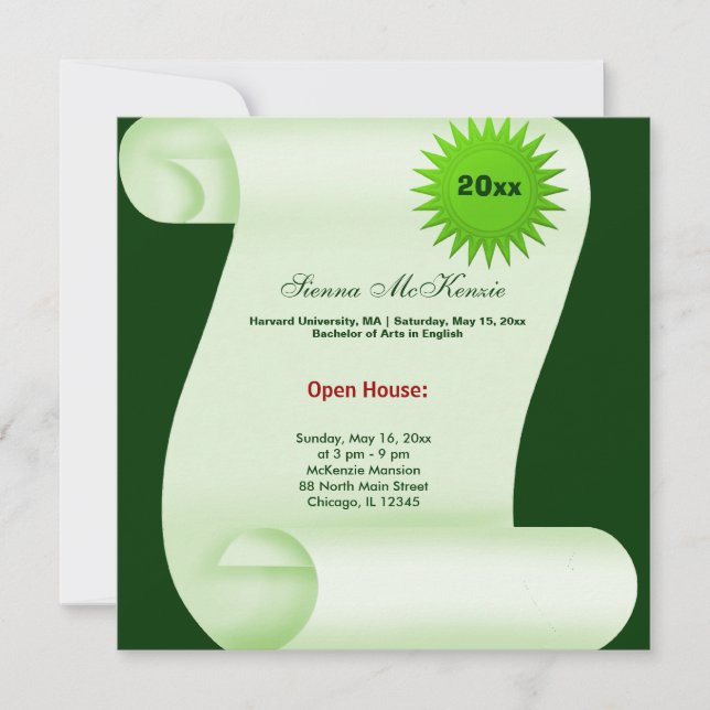 Anúncio Casa Aberta de Formatura (Verde) (Frente)