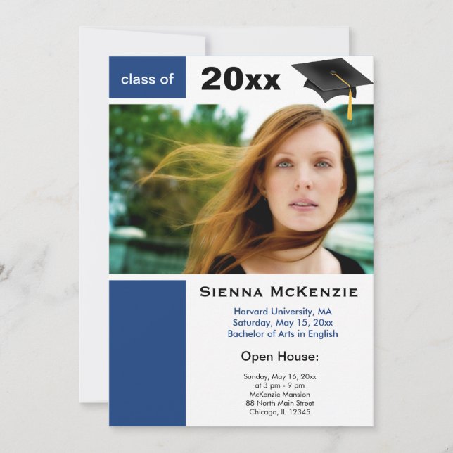 Anúncio Casa Aberta de Graduação Azul) (Frente)