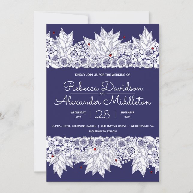 Anúncio Casamento Azul Branco Elegante (Frente)