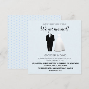 Anúncio Casamento Azul Moderno! Nós Nos Casamos