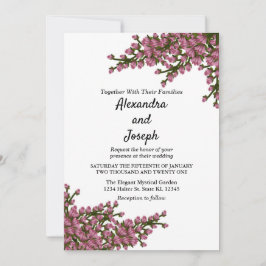 Anúncio Casamento Botânico em Aquarela Floral Rosa Elegant