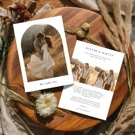 Anúncio Casamento com Foto de Elopement no Arco Rústico Nó