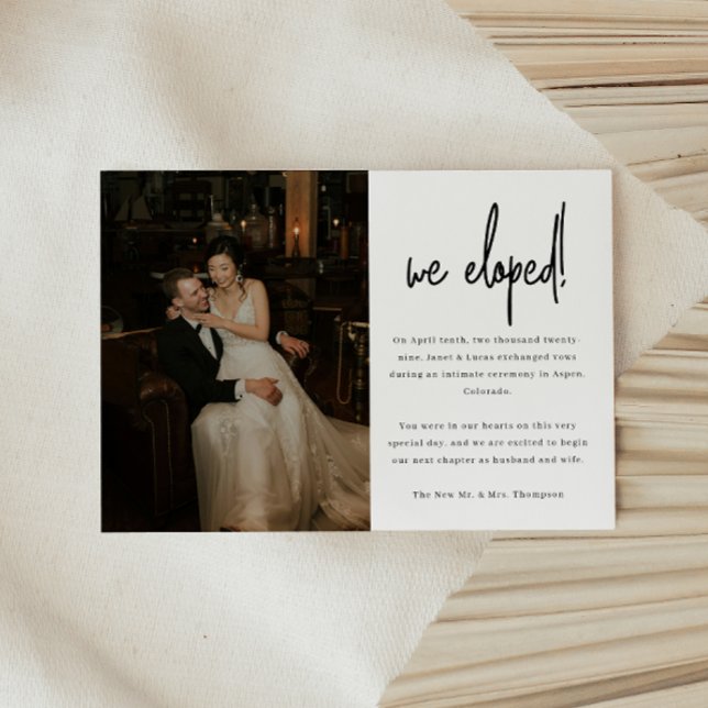 Anúncio Casamento com Foto de Roteiro Minimalista (Criador carregado)