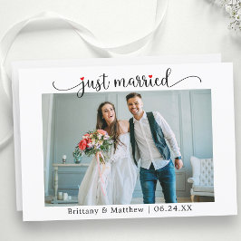 Anúncio Casamento com Fotografias do Recem casados Vermelh