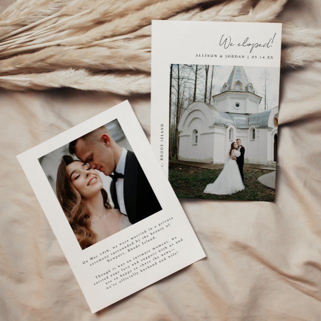 Anúncio Casamento com Roteiro de 2 Fotos Minimalista (Criador carregado)