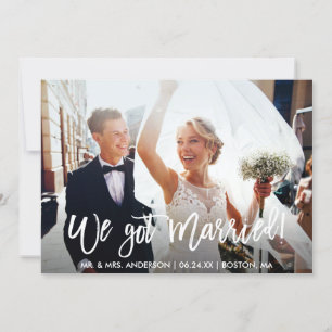 Anúncio Casamento com Script de Pincel Moderno Nós Nos Cas