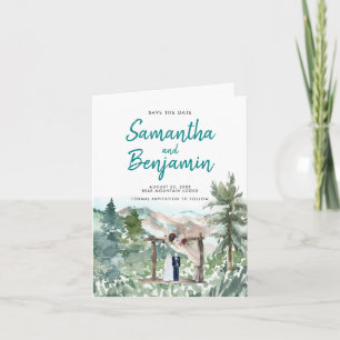 Anúncio Casamento da Linha Cronológica de Cores d'Água Sal