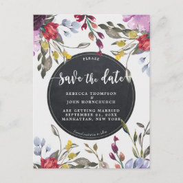Anúncio casamento de boho wildflower salve o cartão postal