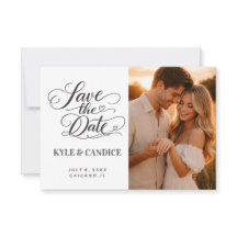 Casamento de Caligrafia Chic Elegante Salve a Data