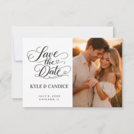 Anúncio Casamento de Caligrafia Chic Elegante Salve a Data