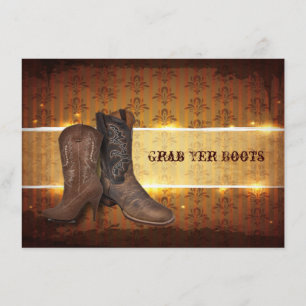 Anúncio casamento de cowboy country ocidental angustiado