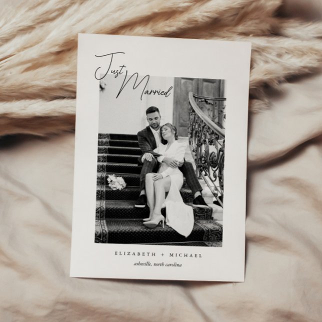 Anúncio Casamento de Elopemento Branco Negro Recem casados (Criador carregado)