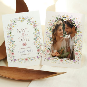 Anúncio Casamento de Flor Selvagem Whimsical   Data de sal