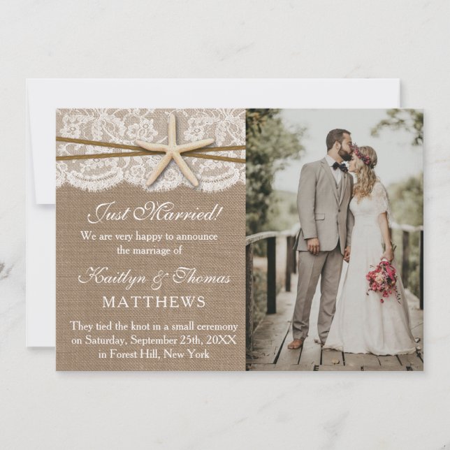 Anúncio Casamento de Foto Rustic Starfish Beach (Frente)