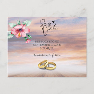 Anúncio Casamento de praia salve cartão postal