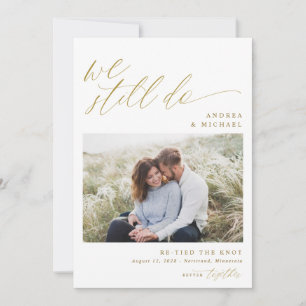 Anúncio Casamento Elegante Dourado Ainda Fazemos Renovação