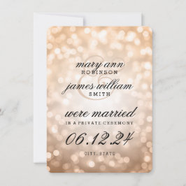 Anúncio Casamento Elegante/Luzes de Cobre Elopement