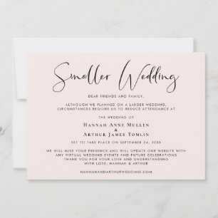 Anúncio Casamento Elegante Rosa Menor Reduzido