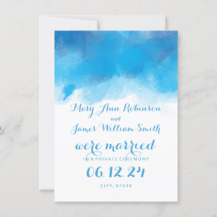Anúncio Casamento / Elopete Blue Watercolor