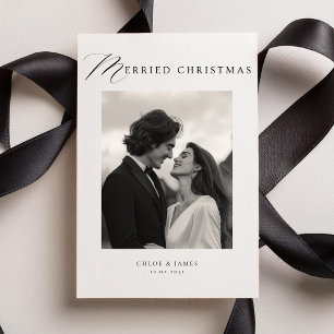 Anúncio Casamento Feriado Moderno Elegante de Natal Feliz