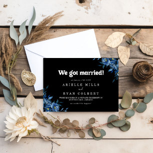 Anúncio Casamento Floral Azul Marinho da Marinha Real