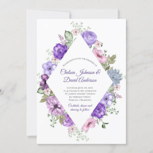 Anúncio Casamento Floral Roxo Rosa Verde Ultra Violeta