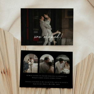 Anúncio Casamento Fuga com Arco Preto Moderno de 4 Fotos