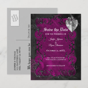 Anúncio Casamento gótico de halloween salvar cartão postal