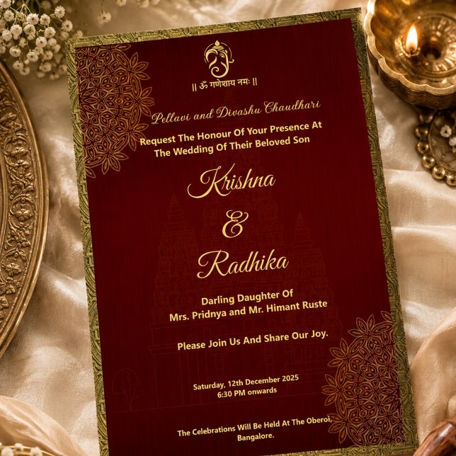 Anúncio Casamento indiano elegante Ganesha (Criador carregado)