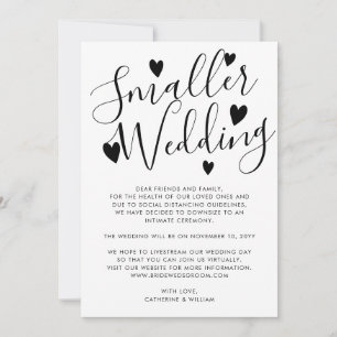 Anúncio Casamento Menor e Elegante Mudança de Planos Reduç