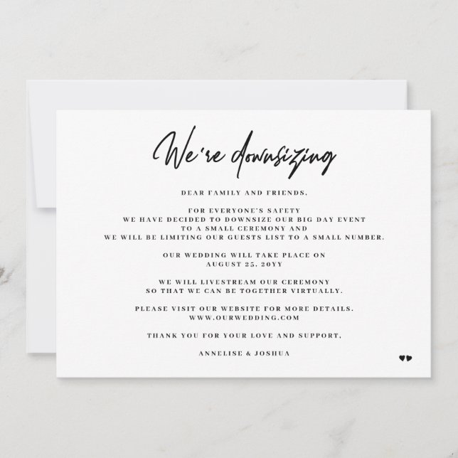 Anúncio Casamento menor elegante minimalista (Frente)