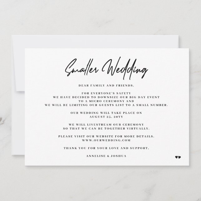 Anúncio Casamento menor elegante minimalista cerimônia de  (Frente)