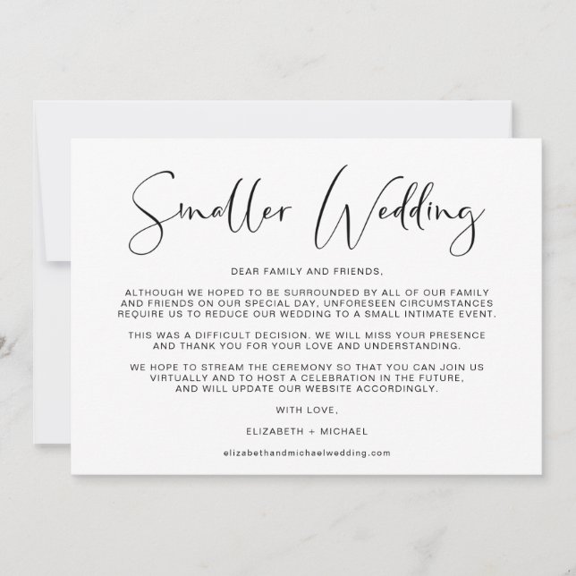 Anúncio Casamento Menor Mudança de Planos Elegante (Frente)